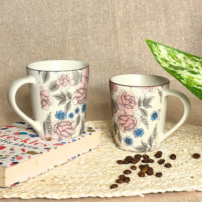 Pink White Ceramic Mug 4
