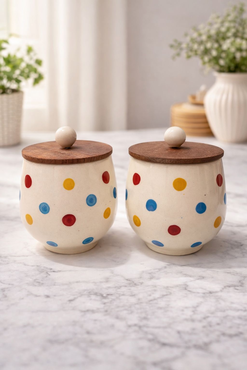 Polka Airtight Jar Set of 2