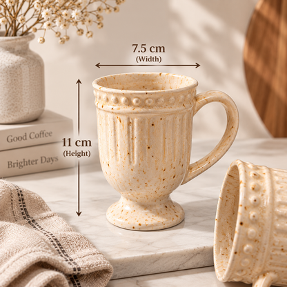 Ivory Speckled Trophy Mugs set of 2