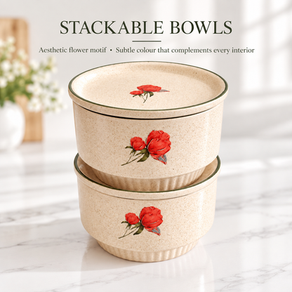 Bonjour Soup Cereal Bowl Set of 2 with lid