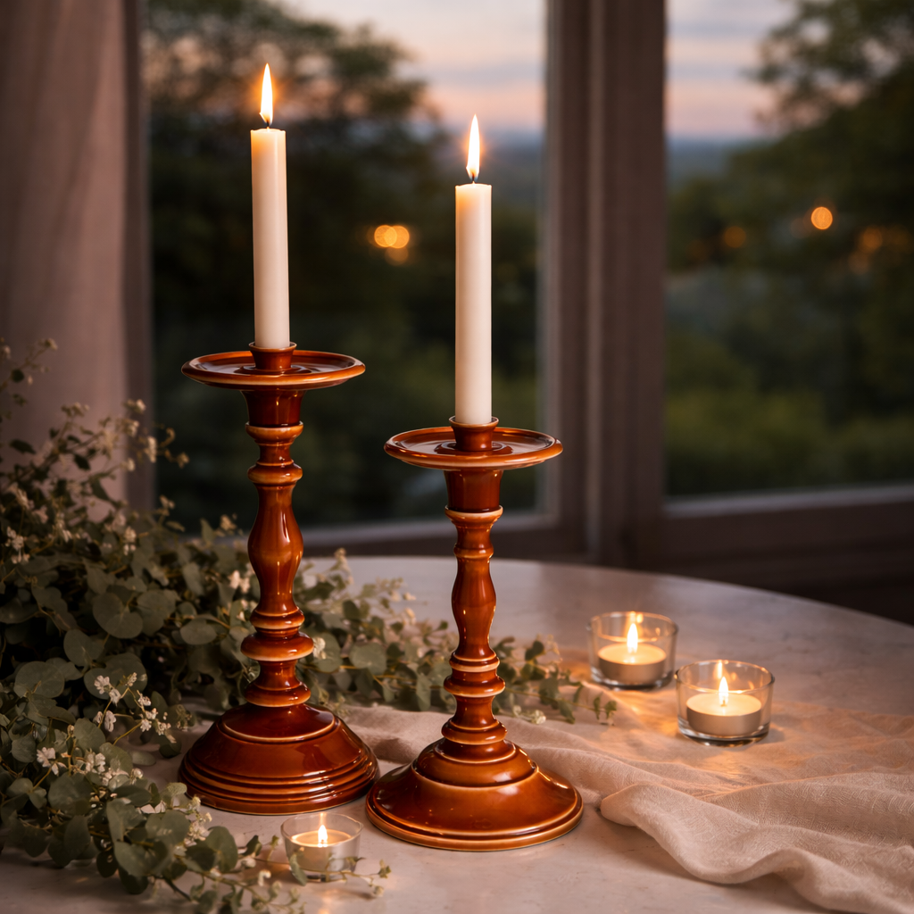 Earthy Brown Candle Stand