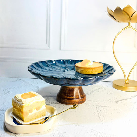 Blue Velvet Ceramic Cake Stand