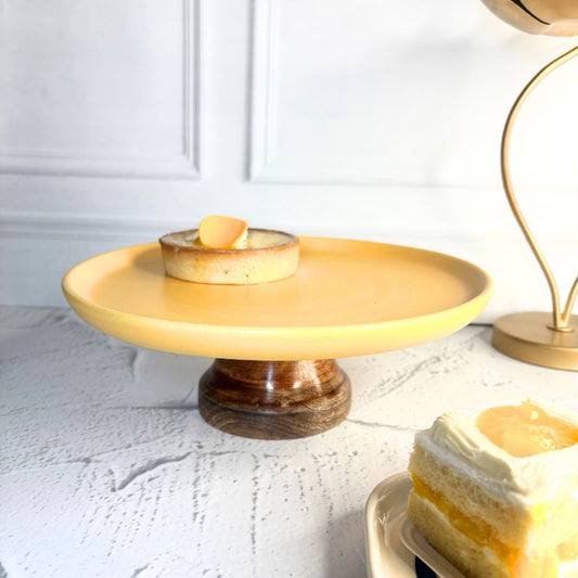 Citrus Yellow Ceramic Cake Stand