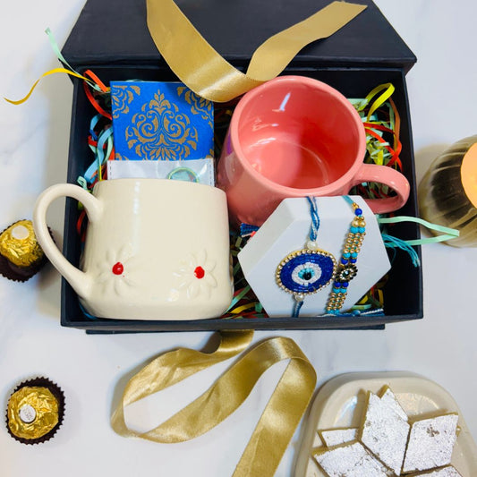 Tyohar Lily Flower Mug Rakhi Hamper