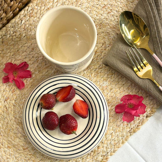 Halo Tumbler Ceramic Mug with Saucer
