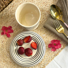 Halo Tumbler Ceramic Mug with Saucer - Stylish Set