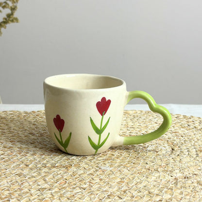 Radiant Green Heart Cup Set of 2
