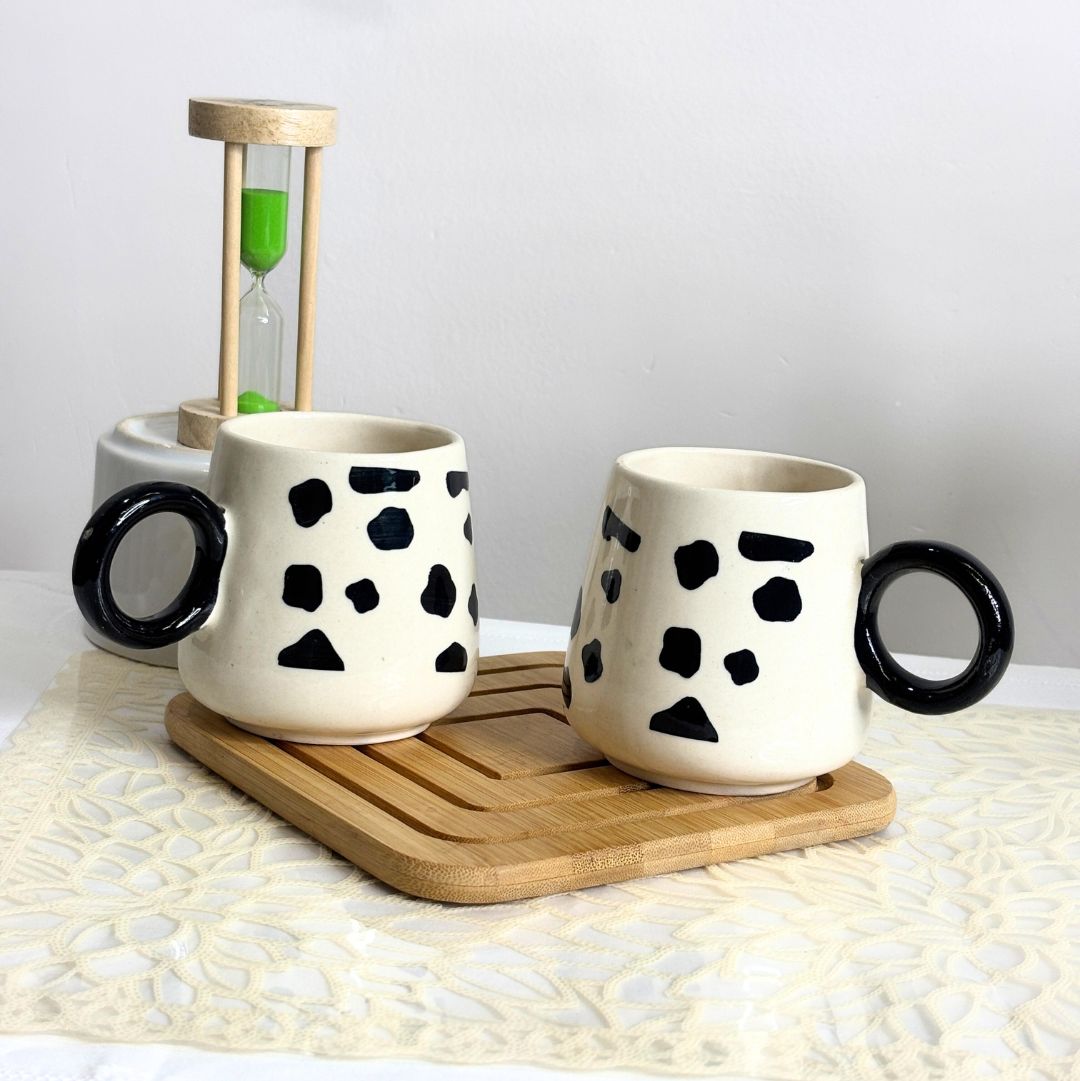 Dot Printed Ceramic Coffee Mug