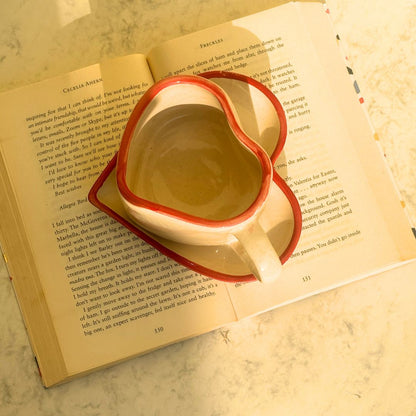 I Heart U Ceramic Coffee Mug with Saucer