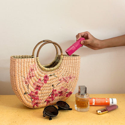 Champagne Peach Kauna Bag - Nagaland Natural Grass