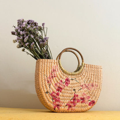 Champagne Peach Kauna Bag - Nagaland Natural Grass