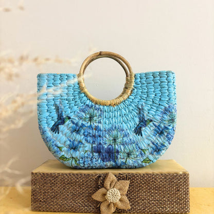 Blue Weaver Kauna Bag - Nagaland Natural Grass