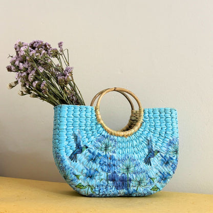Blue Weaver Kauna Bag - Nagaland Natural Grass