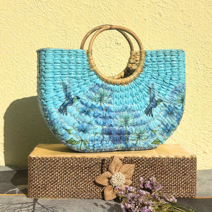 Blue Weaver Kauna Bag - Nagaland Natural Grass