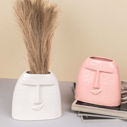 Smirk White Ceramic Vase