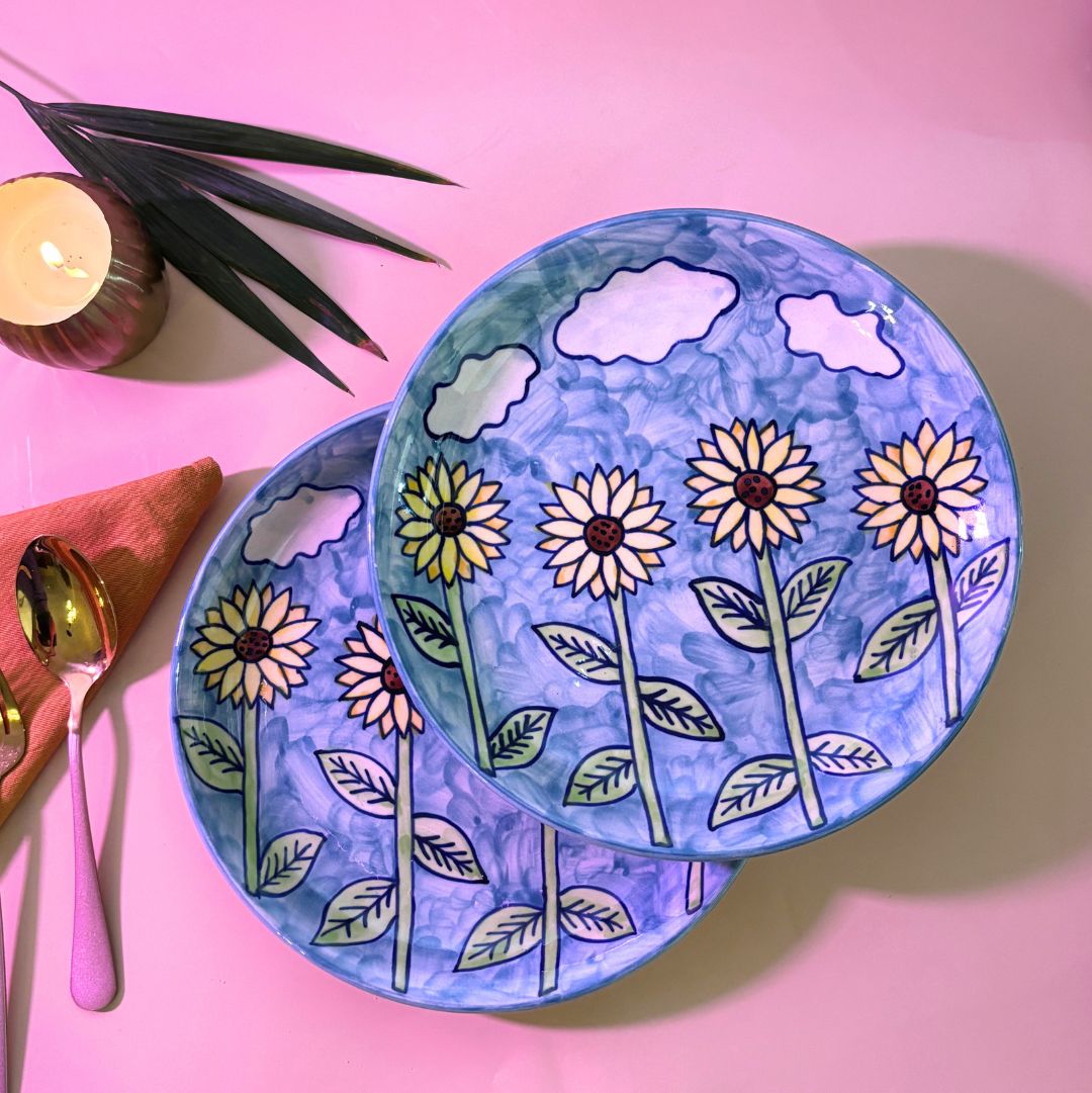 Suryamukhi handpainted dinner plate