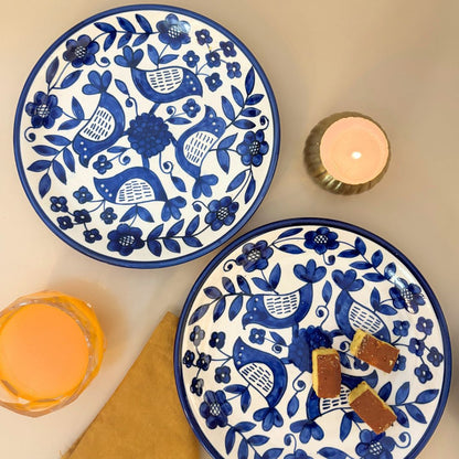 Nestling Hand-Printed Dinner Plate Set of 2