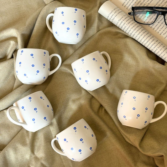 Blue Blossom Ceramic Mug Set
