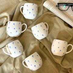 Daisy Ceramic Tea Cup/Mug Set [6 Pieces] – Premium Ceramic Drinkware