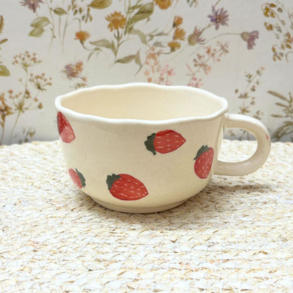 Strawberry Soup Bowl - Premium Ceramic