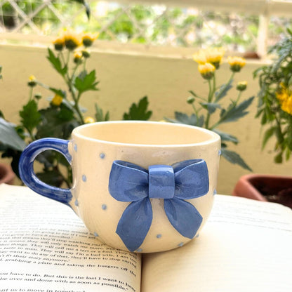 Bow Coffee Mug | Ceramic Blue