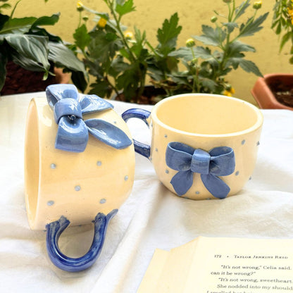 Bow Coffee Mug | Ceramic Blue
