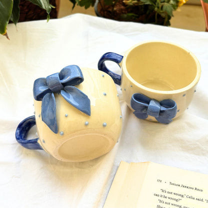 Bow Coffee Mug | Ceramic Blue
