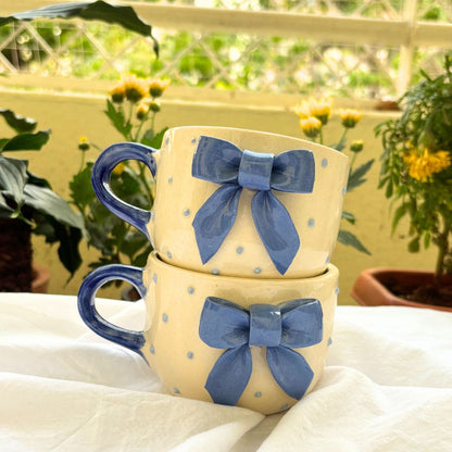 Bow Coffee Mug | Ceramic Blue