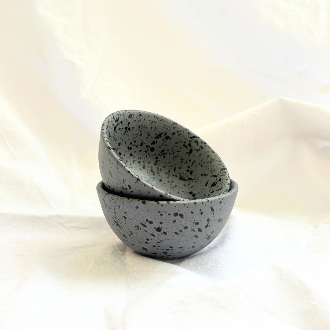 Dotted Black Ceramic Bowl/Katori