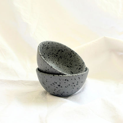 Dotted Black Ceramic Bowl/Katori