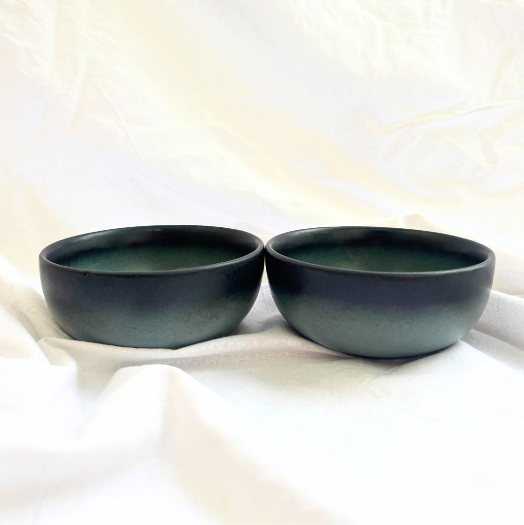 Shades Ceramic Bowl Set of 2 – Handcrafted Black & Grey Bowls