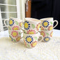 Floral World Cone Handmade Ceramic Tea Cups Set of 6