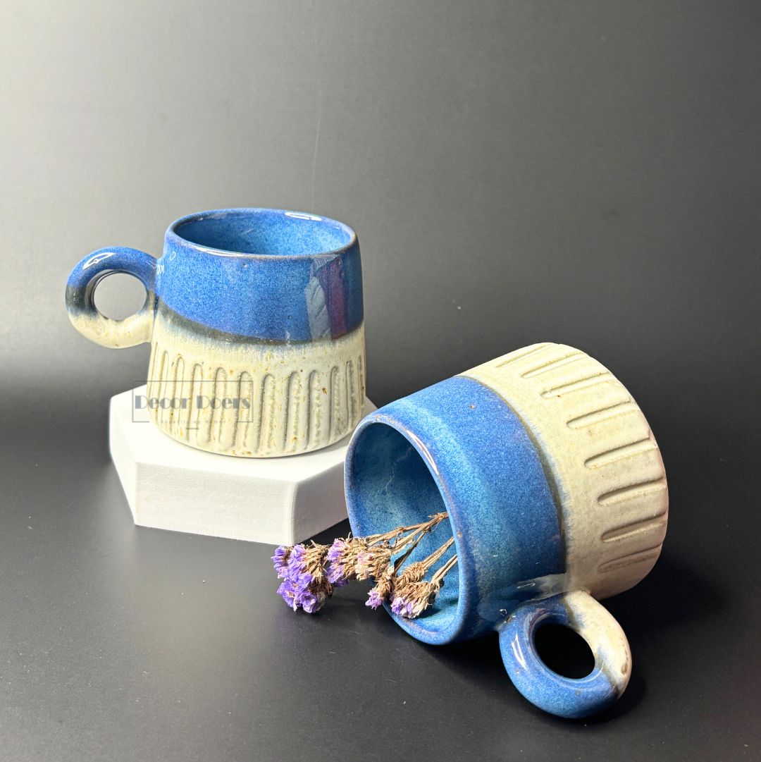 Designer Boy Blue Ceramic Mug | Premium Handmade Coffee & Tea Mug