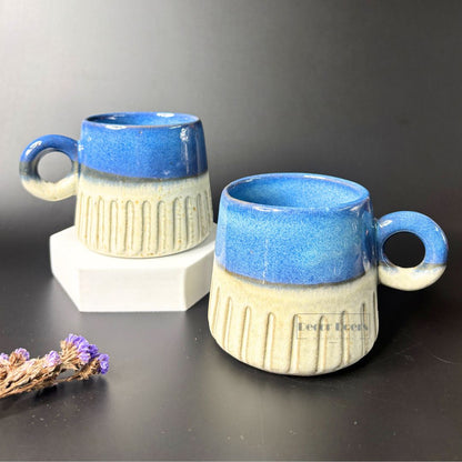 Designer Boy Blue Ceramic Mug | Premium Handmade Coffee & Tea Mug
