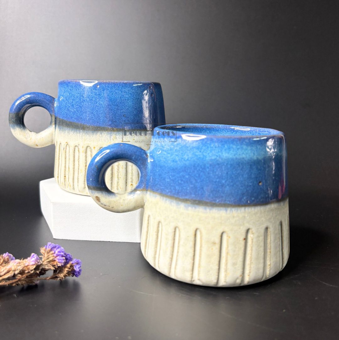 Designer Boy Blue Ceramic Mug | Premium Handmade Coffee & Tea Mug