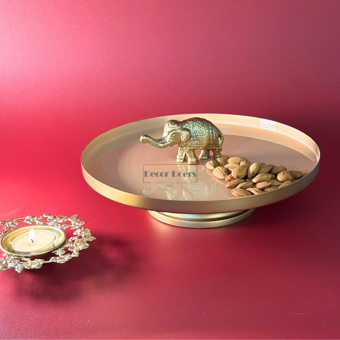 Premium Stylish Elephant Metal Platter – Handcrafted & Decorative