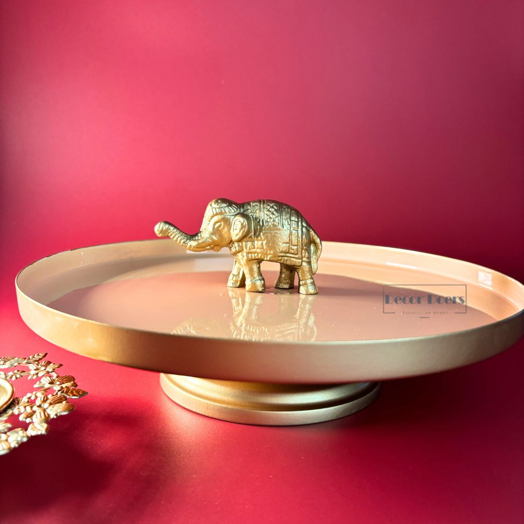 Premium Stylish Elephant Metal Platter – Handcrafted & Decorative