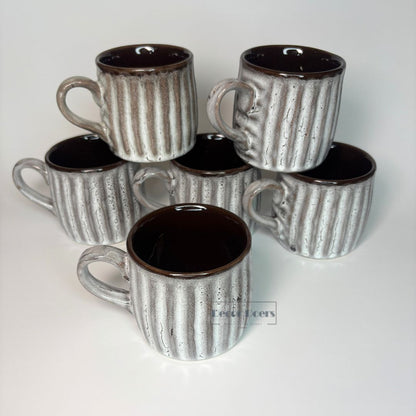 Ribbed black set of 6
