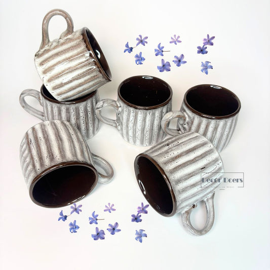 Ribbed black set of 6