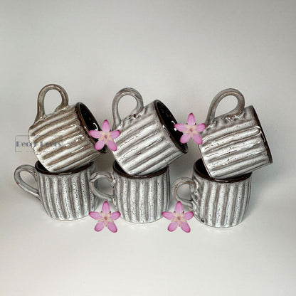 Ribbed black set of 6