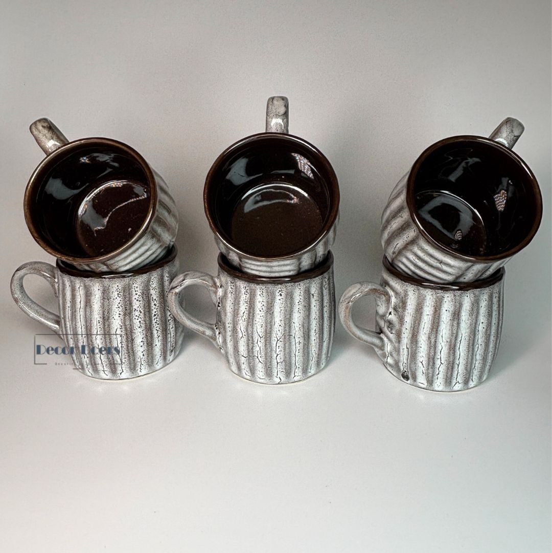 Ribbed black set of 6