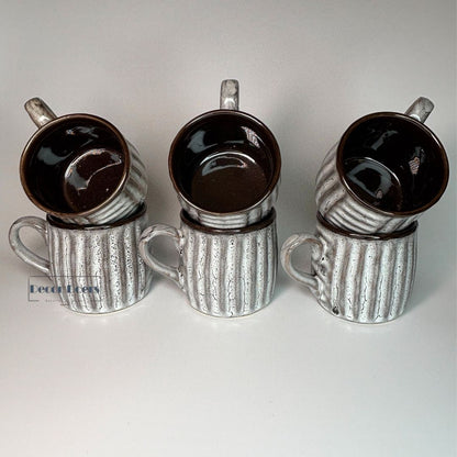 Ribbed black set of 6