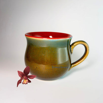 Olive Green Tea Cup Set of 6 – Premium Ceramic Collection