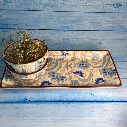 Handcrafted Canvas and Clay Serving Platter Set of 3 – Premium Tableware