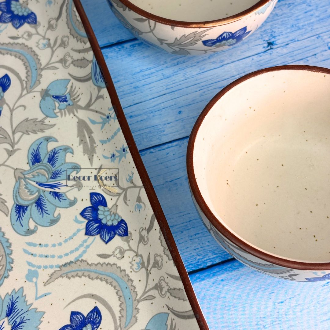 Handcrafted Canvas and Clay Serving Platter Set of 3 – Premium Tableware