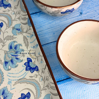 Handcrafted Canvas and Clay Serving Platter Set of 3 – Premium Tableware