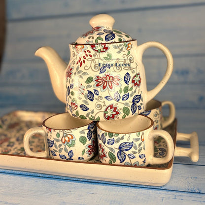 Premium Whistking Grace Ceramic Tea Set of 6 – Perfect for Gifting