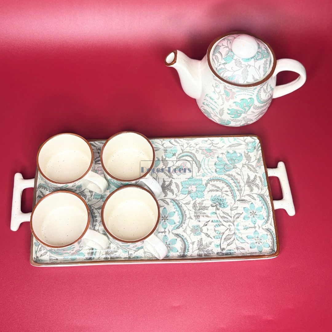 Aura Green Ceramic Tea Set