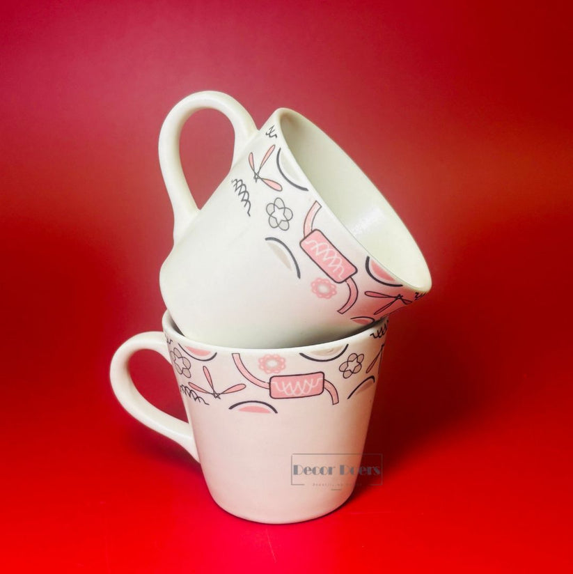 Premium Snow Hug Ceramic Tea Cup Set of 2