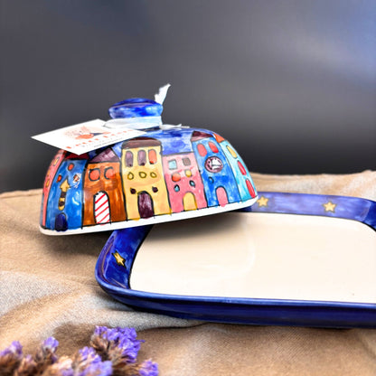 Utterly Arabian Night Butter Dish | Blue Ceramic Butter Dish